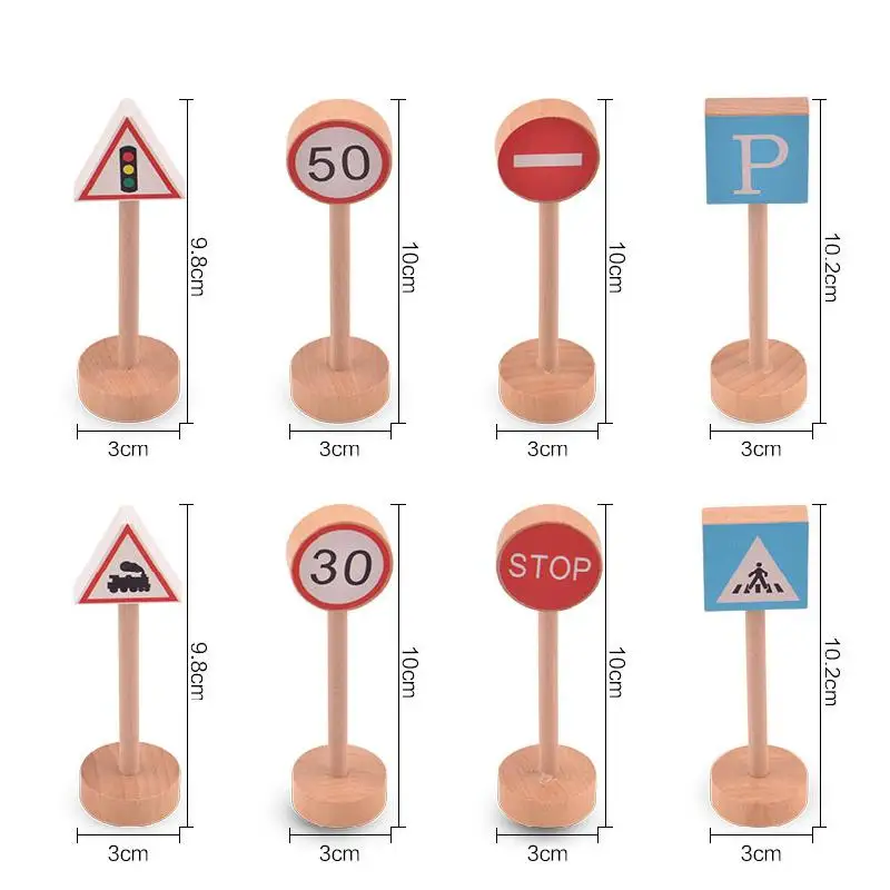 Деревянный пазл дорожный знак модель 16 штук деревянный мини самолет автомобиль