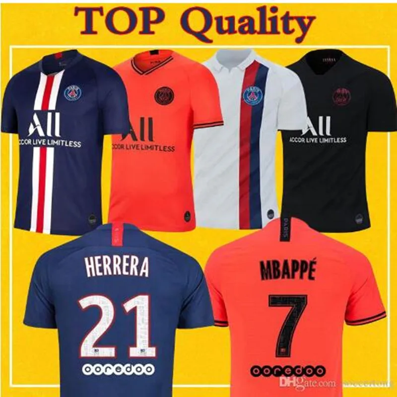 Футбольные Футболки для взрослых psg MBAPPE NEYMAR JR CAVANI VERRATTI KIMPEMBE DANI ALVES RABIOT DI MARIA 19/20 psg