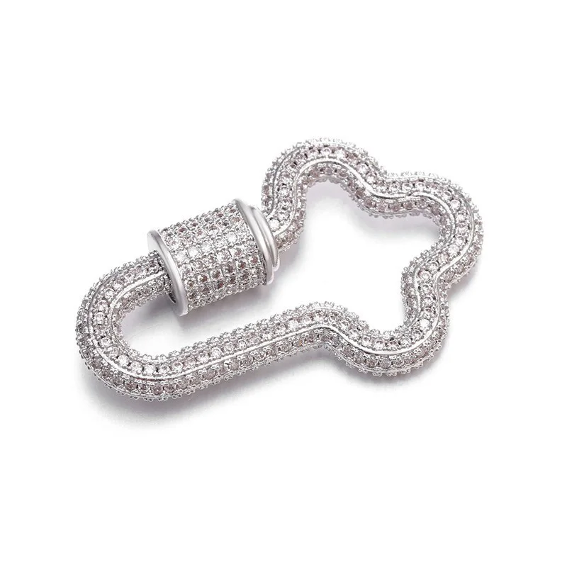 

Delicate Shiny Cross Pendant Buckle 2020 New Jewelry Making Spiral Screw Clasp Luxury Cubic Zirconia Connector Accessories Clasp