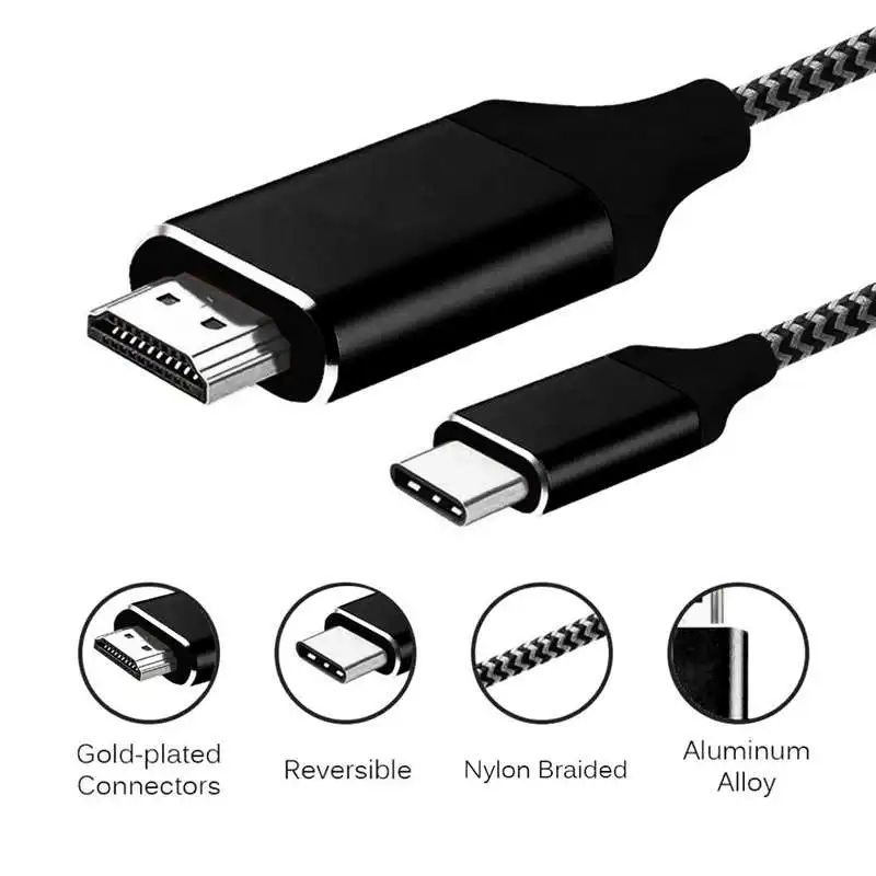 ABKT-4K Hd 1,8 M Usb-C type-C к Hdmi Thunderbolt 3 кабель Hdtv адаптер для Macbook samsung Galaxy S9/S8