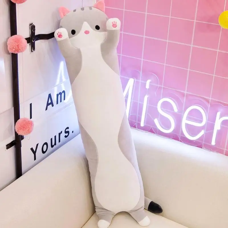 Длинная Милая необычная мягкая набивная подушка в виде кошки 50 см|Подушки для