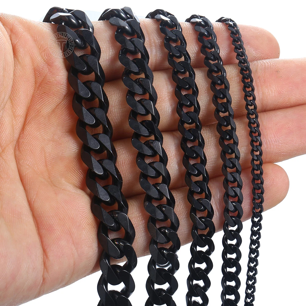 Stainless Steel Curb Cuban Link Chain Bracelet For Men Women