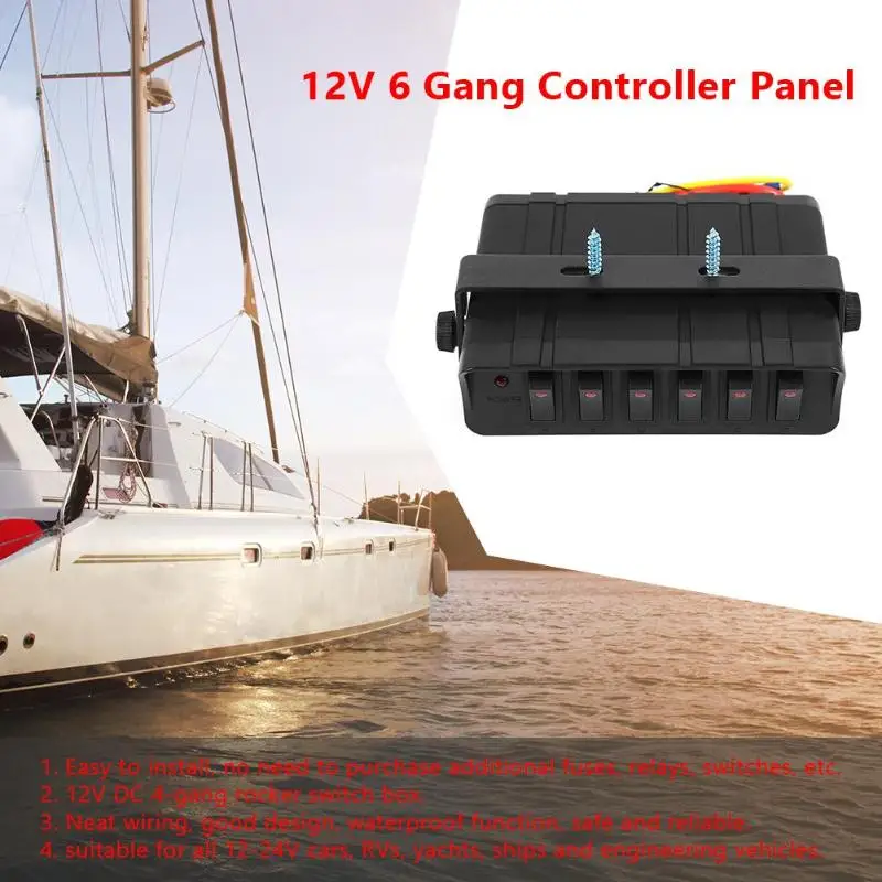 30A Rocker Switch Box Аварийная Строб-лампа 6 банд контроллер панель автомобиля судовое оборудование с водонепроницаемым резиновым кольцом
