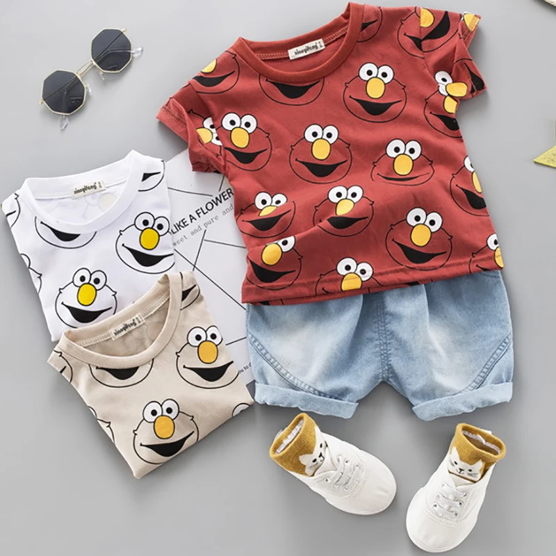 Комплект одежды для маленьких мальчиков Милая летняя футболка 2020 Детская одежда