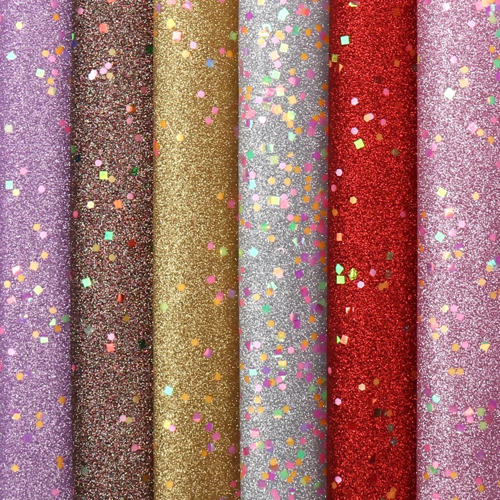 Cheer лук 22*30 см блестящие кожаные листы Красочные Блестки Синтетическая кожа ткань для бантов DIY сумки ручной работы Лоскутные материалы