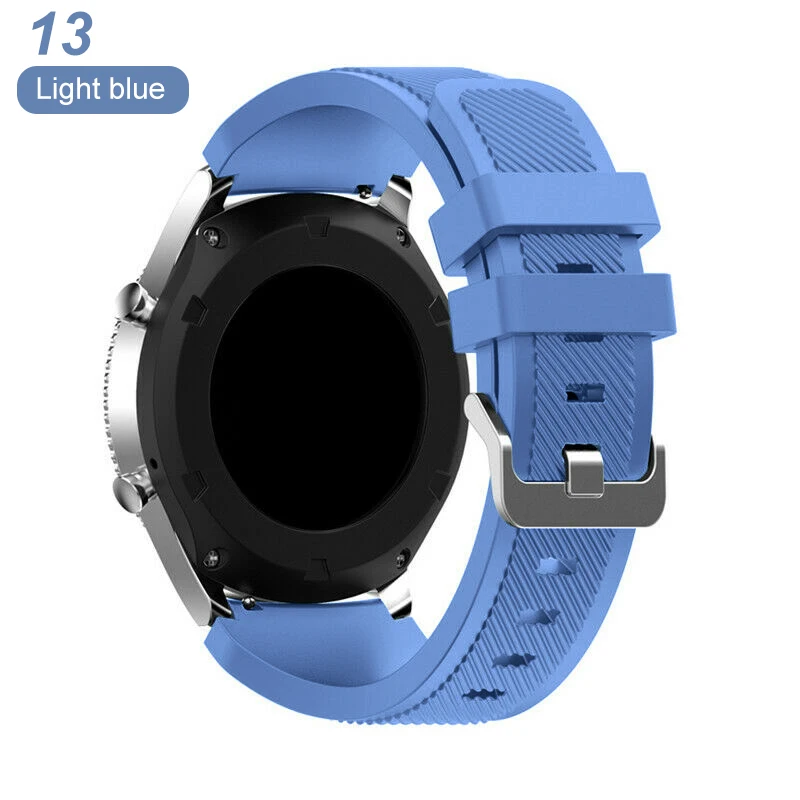 Light blue 13 22 мм силиконовый спортивный ремешок для часов Galaxy watch 46 мм для samsung gear S3 Classic Frontier для huawei watch Gt ремешок - Цвет ремешка: Light blue 13