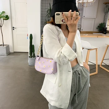 

Daisy Women Handbags Classic Texture Delicate Design Creative PU Leather Female Elegant Small Shoulder Underarm Totes Bag