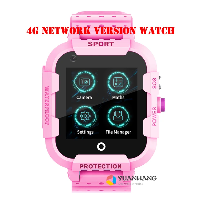 Pink with 4G IPX7 водонепроницаемый смарт 4G Удаленная камера gps Wi-Fi детские Студенческие умные часы SOS видео монитор вызовов трекер расположение телефон часы - Цвет: Pink with 4G