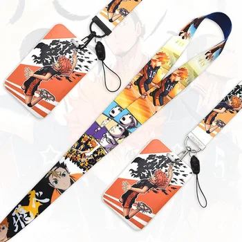 

1 Pcs Japanese Anime Haikyuu!! Mobile Phone Lanyard Key Chains Card Holders Bank Card Neck Strap Card Bus ID Holders
