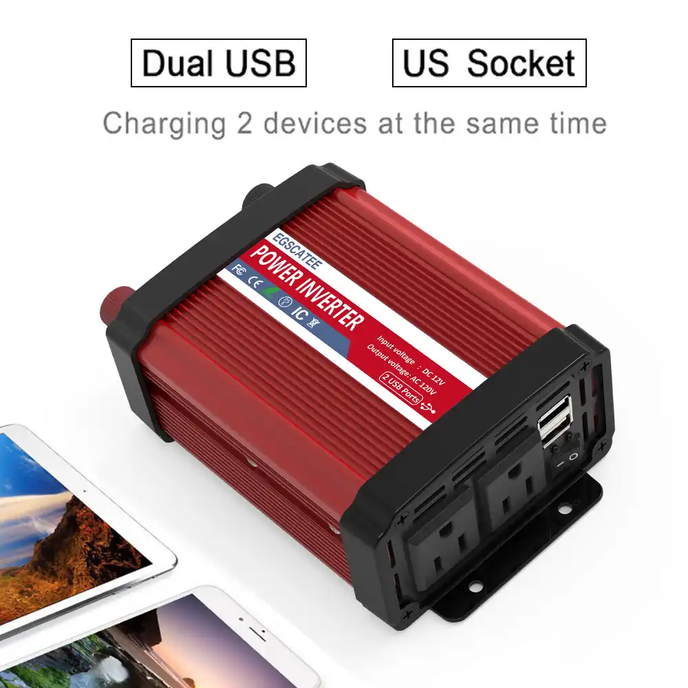 2000W/3000W Car Power Inverter DC 12V To AC 110V Charger Converter with USB Port