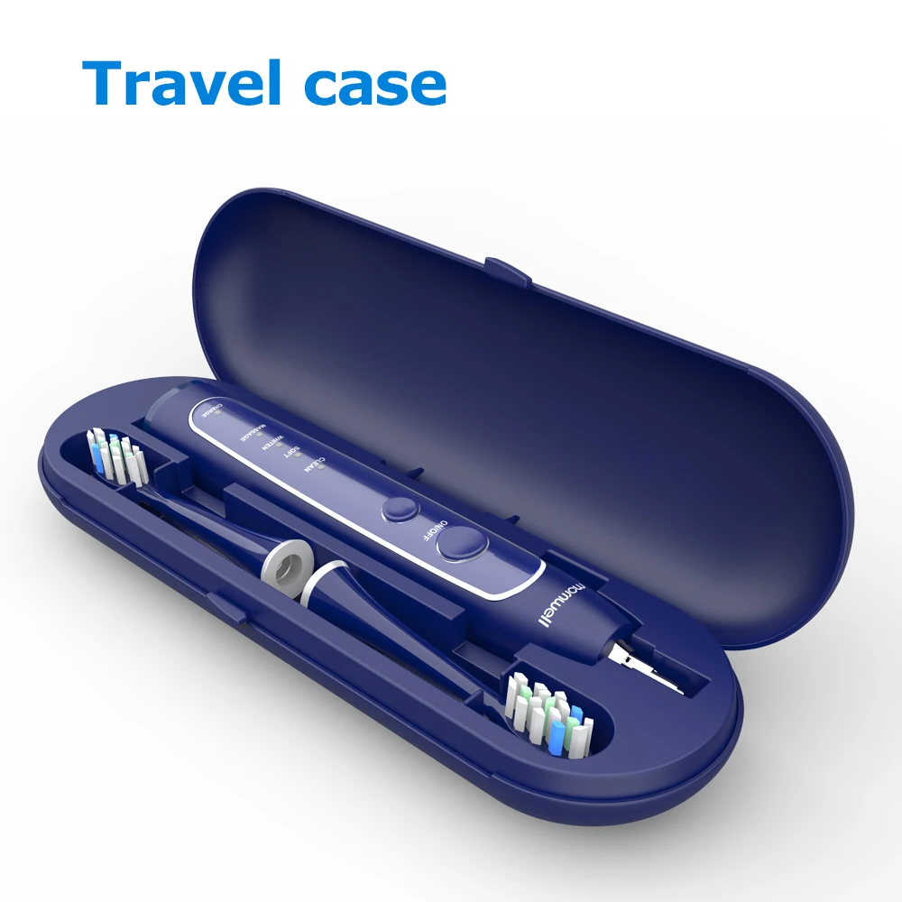 Electric Toothbrush Sonic Tooth Brush USB Inductive Charging IPX7 Waterproof toothbrush Blue With 8 Brush Heads & Travel Case Electric Toothbrush Sonic Tooth Brush USB Inductive Charging IPX7 Waterproof toothbrush Blue With 8 Brush Heads & Travel Case