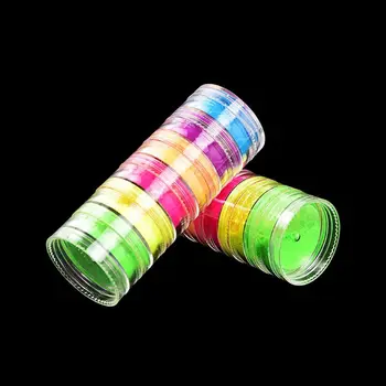 

6Pcs Fluorescent UV Pigment Powder UV Reactive Luminous Pigment Kit Art Craft