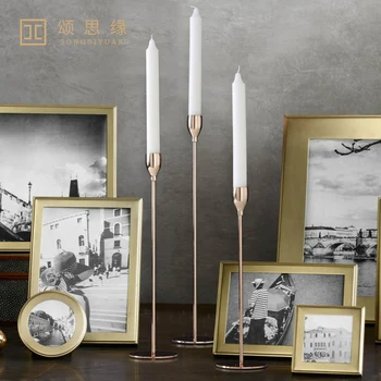 

Metal Candles Romantic Candlestick European Black Luxury Model Decorative Ornaments Christmas Lights Candlestick Crafts GG50zt