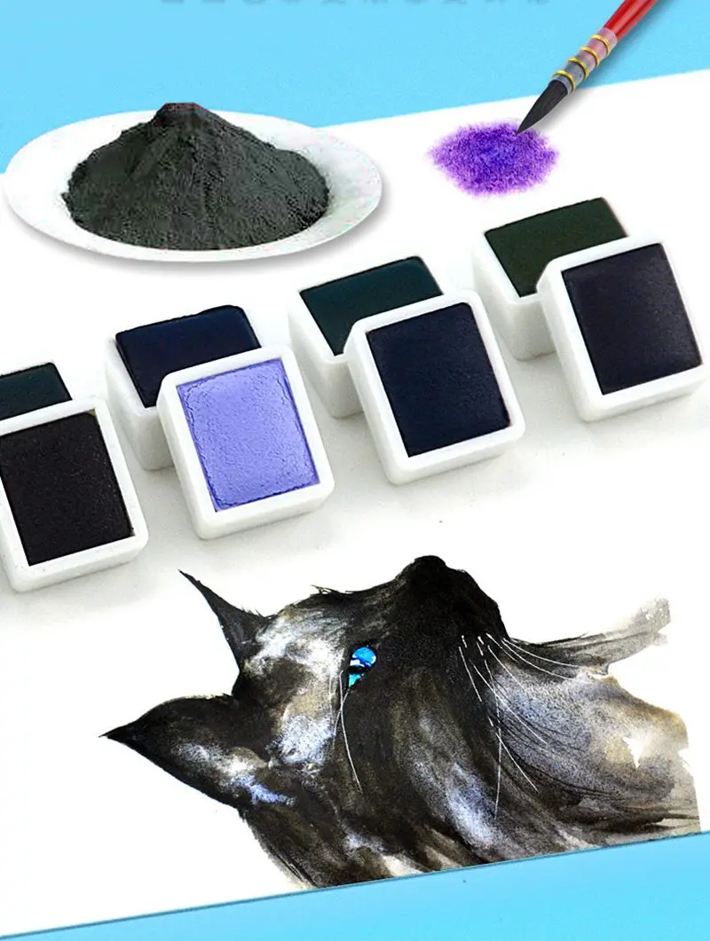 Layered Color Watercolor Pigment Water Color Paint Half Pan for Painting Drawing Art Suppliers Aquarel Acuarelas