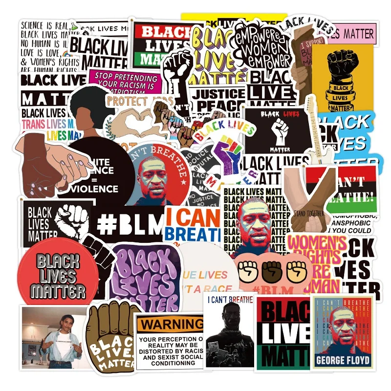 

50 PCS Black Lives Matter Stickers Decal For DIY Stationery Laptop PS4 Suitcase Skateboard Motorcycle Guitar Waterproof Sticker