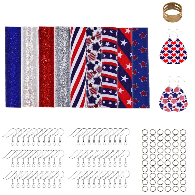 

8Seasons DIY Making PU Leather Earrings Kit Hook Earrings Closed Jump Rings For Women Handmade Jewelry Tools Accessories1Set