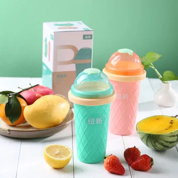 

Homemade Ice Cream Cup Smoothie Cup Is Pinched Into An Ice Cup With A Double-Layer Creative Sand Ice Cup