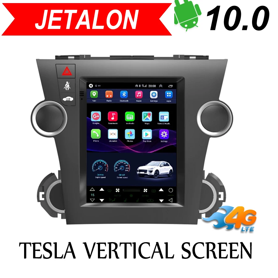 Jetalon умная автомобильная навигация 4G сеть для Toyota Highlander 2007 13 стерео Android