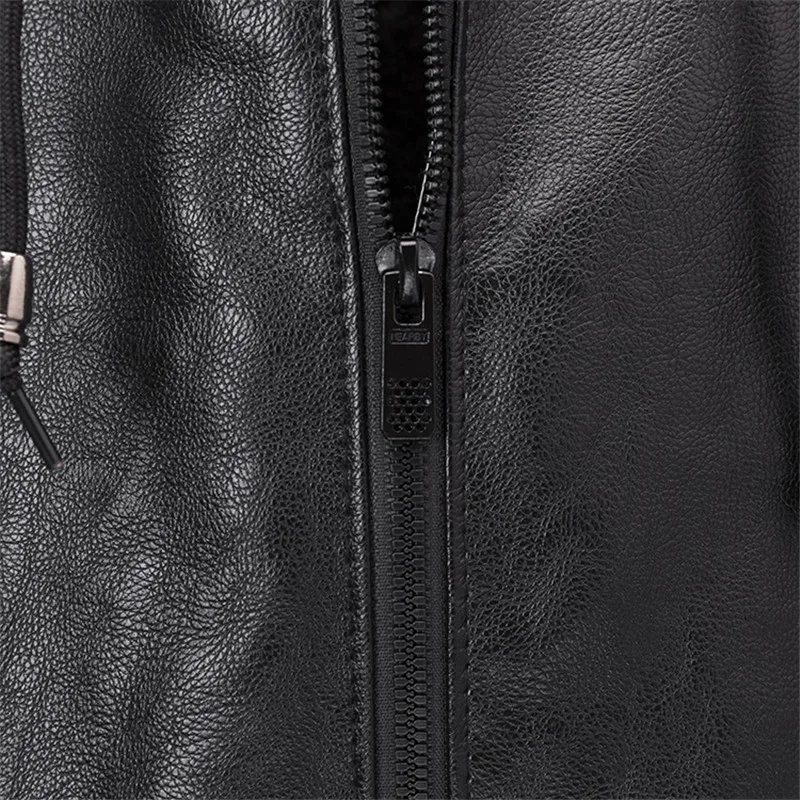 Promo Hooded Leather Jacket Brand Punk Steam Punk Design Style Motorcycle Biker Bomber Jackets Plus Size Coats Futro Meskie