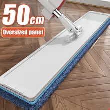 Tamanho grande 50cm espremer mop com rotação sem mãos microfibra piso preguiçoso limpar janela lavar ferramentas de limpeza do agregado familiar