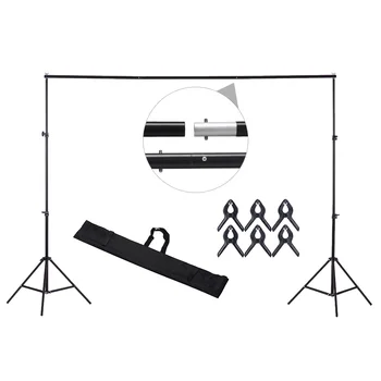 

200 * 200cm Aluminium Alloy Photography Studio Background Adjustable Backdrop Stand System Carry Bag for Home Studio Recording