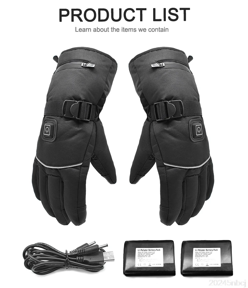 Перчатки для велоспорта с подогревом водонепроницаемые Guantes Moto с сенсорным экраном на батарейках зимние теплые перчатки для сноуборда ветрозащитные перчатки для катания на лыжах