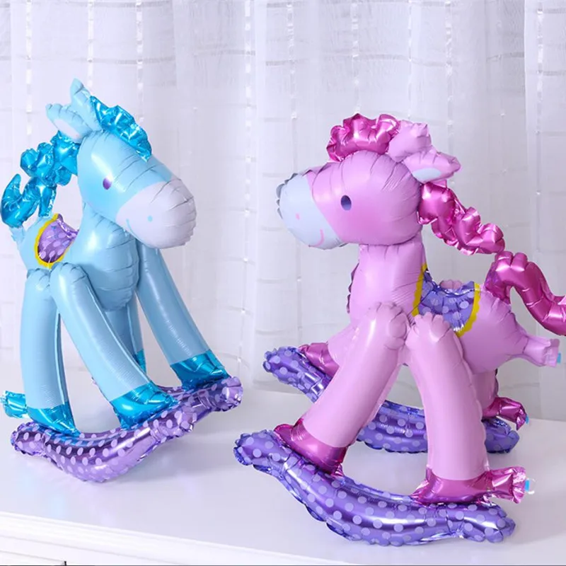 Милый 3D шарик из фольги Троянская лошадь для детского дня рождения украшение 1 го