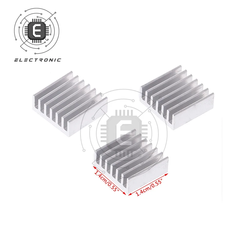 Aluminum Heat Sink 10PCS/Lot Aluminum Computer Cooler Radiator Heat Sink Memory Chip IC 14x14x6mm For Various Pi Heat Dissipation