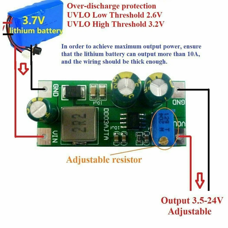 6A Dc 3,3 V 3,7 V до 5V 6V 9V 12V 15V 24V Dc-Dc модуль повышающего преобразователя Led Ip Ptz