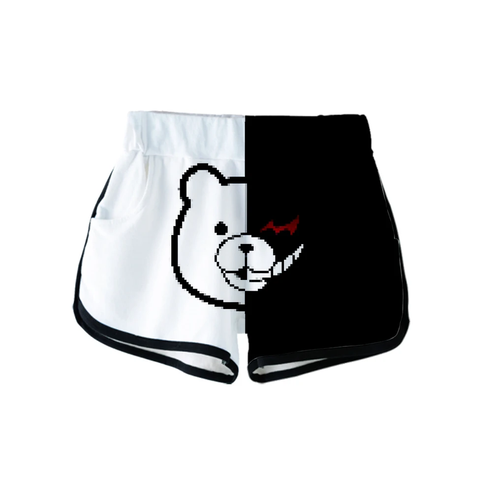 Monokuma 3D модные повседневные шорты Популярные шорты с эластичной резинкой на талии женские хлопковые 3D эксклюзивные хип хоп горячие летние шорты s-xl