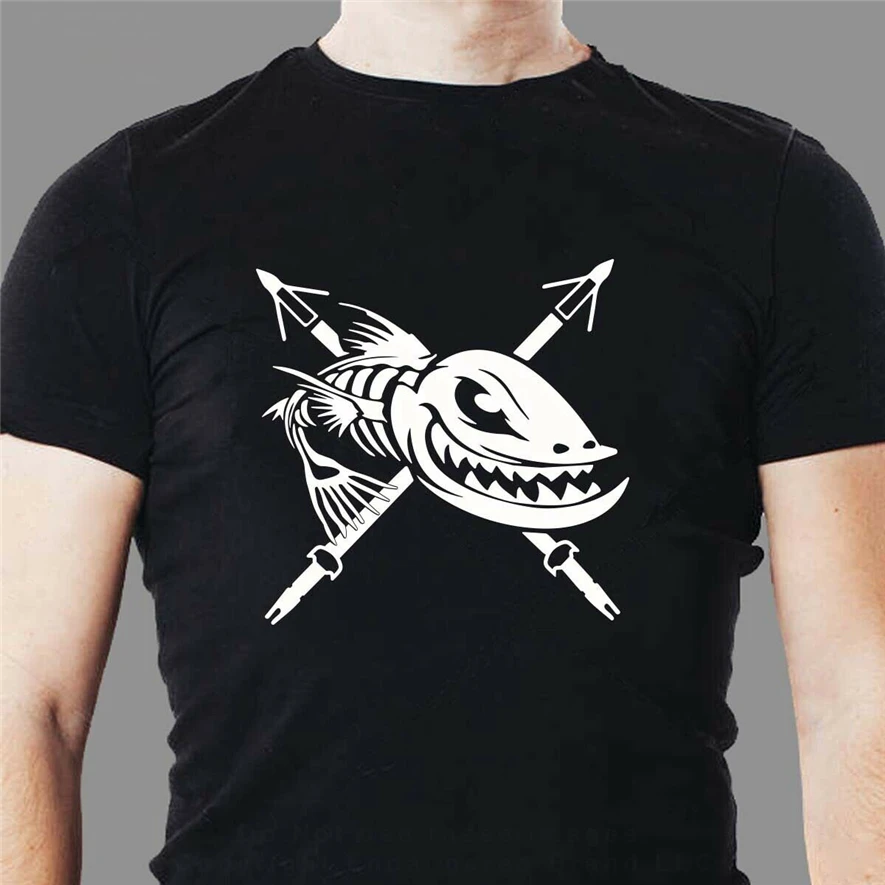 Fishing Bow Fish Look Right Angry Bone Skeleton Bowfish Left Men'S T Shirt Streetwear Tee | Мужская одежда
