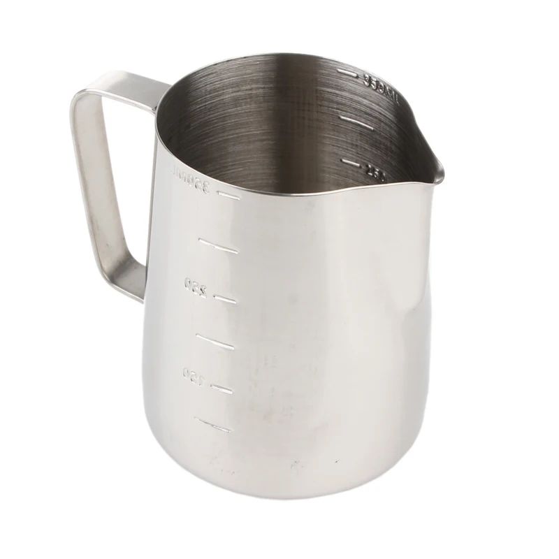 

Stainless Steel Coffee Latte Frothing Milk Jug With Scale Measuring 350ml Y1QB