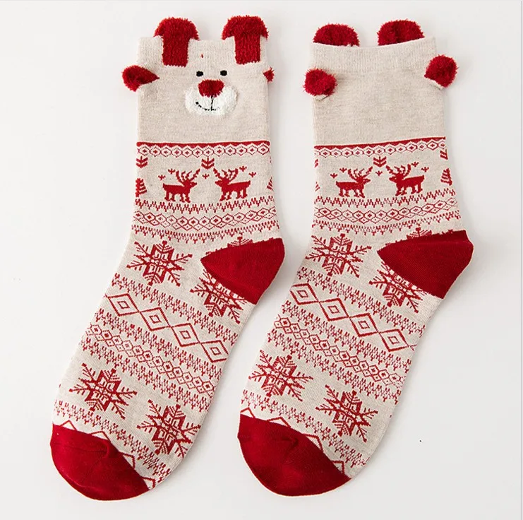 Новое поступление, карнавальные женские зимние носки хлопковые рождественские носки, теплые мягкие удобные хлопковые зимние носки Soxs - Цвет: 03
