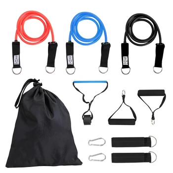 

16Pcs Resistance Bands Set Fitness Puller Multi-functional Muscle Strength Yoga Training Rope Belt Ankle Straps Set with Bag