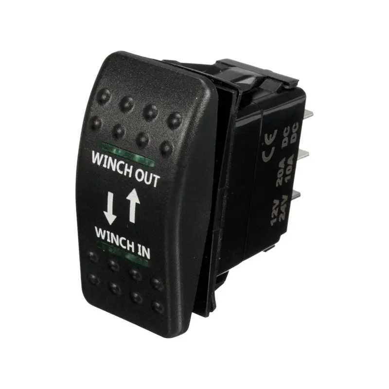 Green 12V 20A лебедка в лебедке выход ON-OFF-ON Кулисный Переключатель 7 Pin Светодиодный зеленый - Цвет: Green
