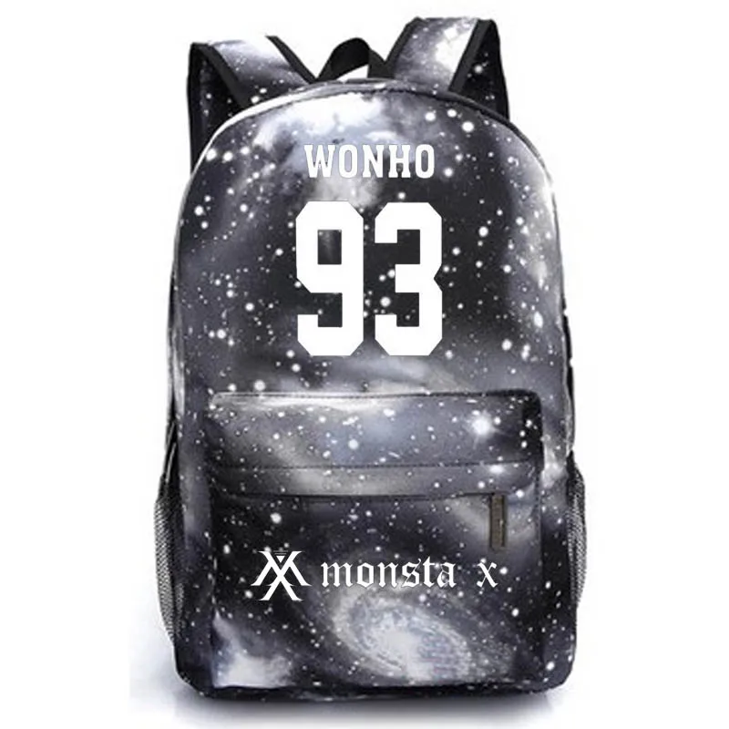 style10 black Monsta x Рюкзак студенческий школьный рюкзак ноутбук рюкзак повседневный рюкзак дорожный рюкзак - Цвет: style10 black