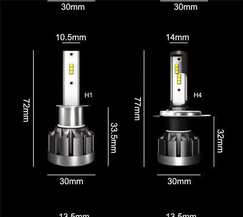 H1 H3 светодиодный фар Hulbs H7 светодиодный Автомобильные фары H4 H11 HB3 9005 HB4 9006 H13 6000K 72W 12V 24V 4000LM авто фары автомобиля