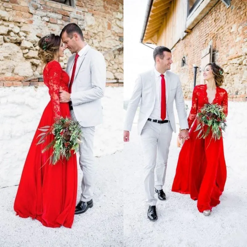 long sleeve red bridesmaid dresses