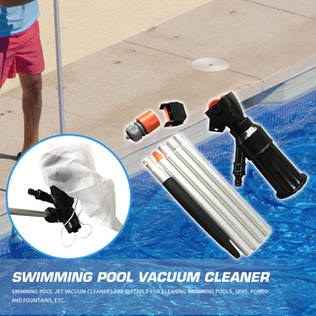 

Black Mini Jet Swimming Pool Vacuum Cleaner Floating Objects Suction Cleaning Tools Fountain Pond Head Vacuum Brush Cleaner 1pcs