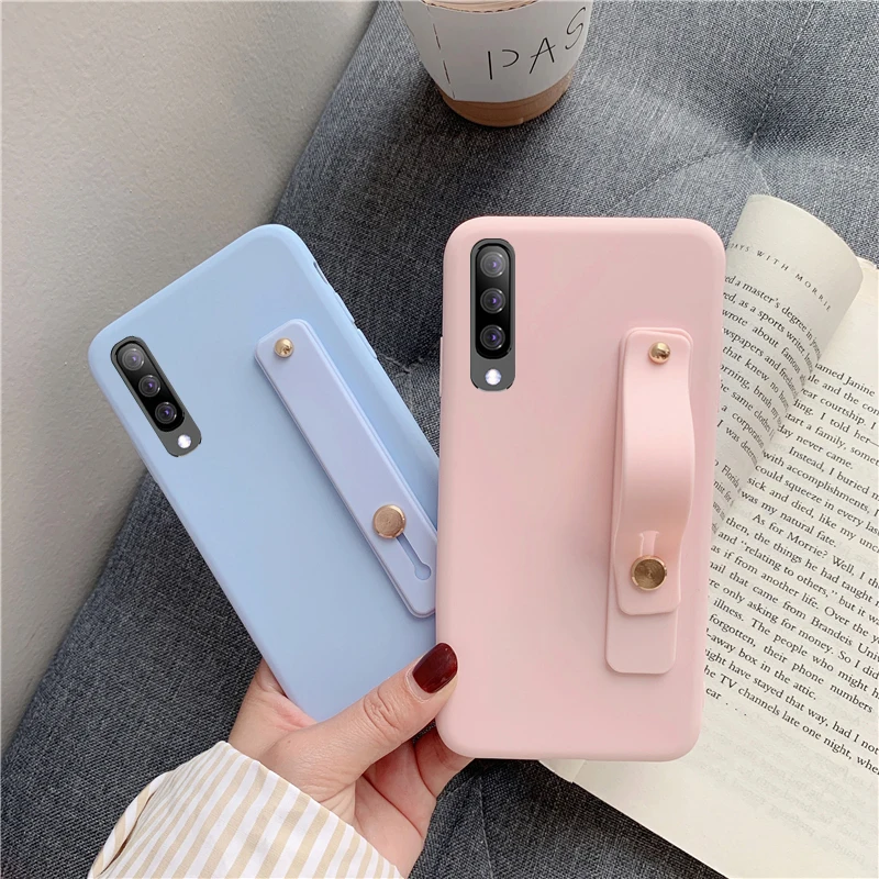 Ремешок на запястье руки силиконовый браслет чехол для samsung Galaxy A70 A50 A40 A30 S10 5G S10E S9 S8 плюс S7 край J8 J6 J4 Note10 крышка