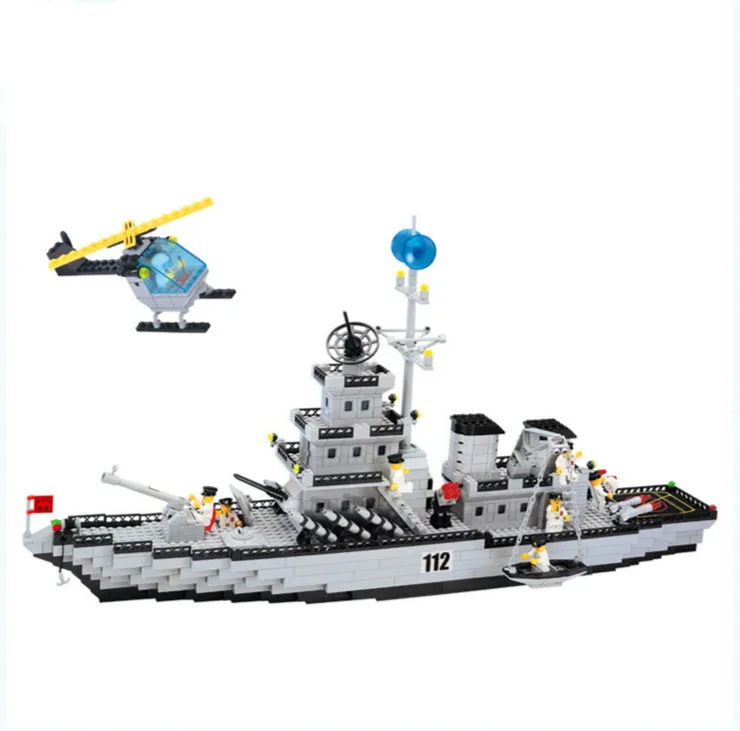 

970pcs Larger Size 70cm Battleship Airplane Carry Model Building Blocks Kit Compatible with Children Education Gifts