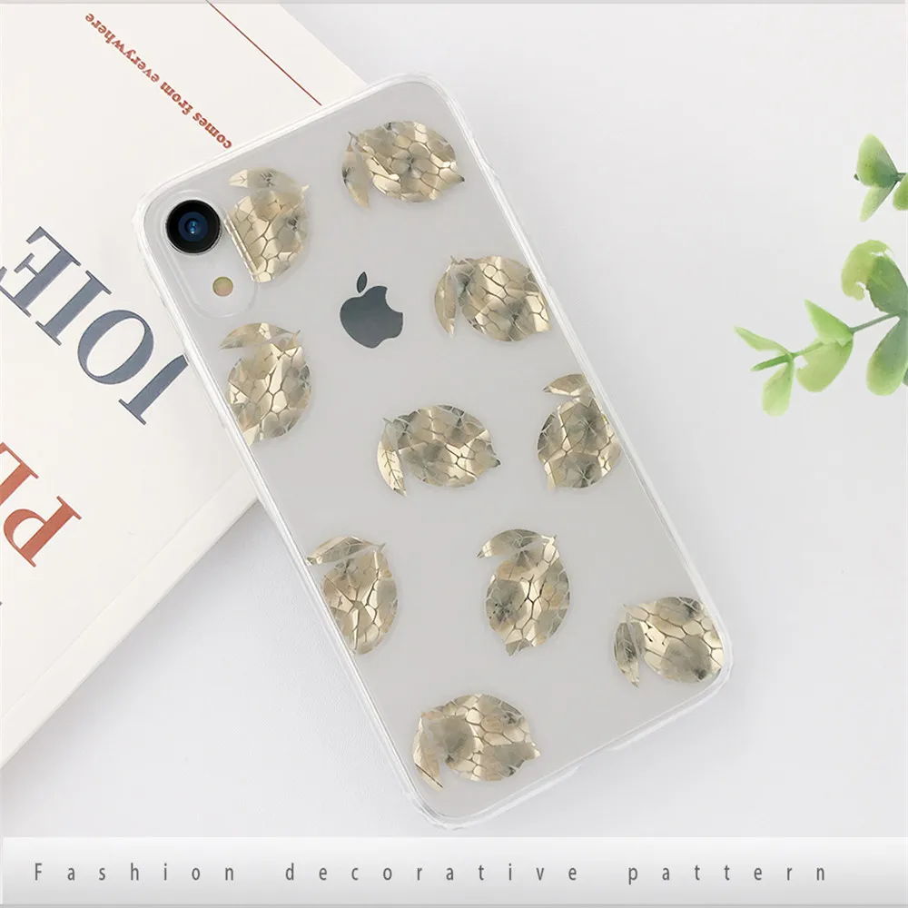 Lovebay чехол с блестящими кленовыми листьями для iPhone XR X XS 11 Pro XS Max 7 8 Plus Прозрачный чехол для телефона с растительным золотом и фольгой