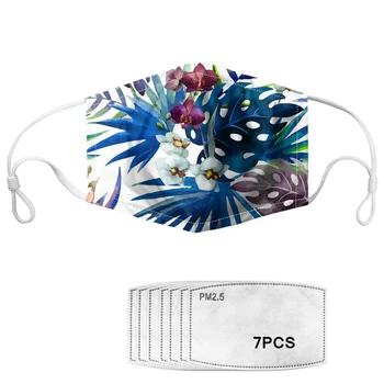 

Unisex Anti-dust Mask Tropical Leaves Pattern Adults&Kids Breathable Soft Women Men Face Mask Non-disposable Washable Mask