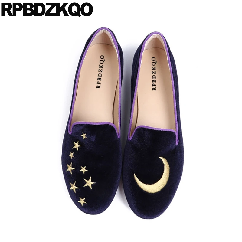 Slip On Ladies Large Size Kawaii Women 10 Chinese Embroidered Shoes 41  Embroidery 33 China Navy Blue Flats Loafers 2019 Velvet|Women's Flats| -  AliExpress