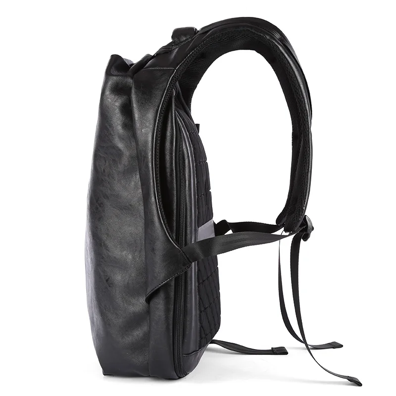 MOYYI рюкзак из искусственной кожи 35L Mochila 14 дюймов рюкзак для ноутбука с USB зарядным устройством мужской повседневный рюкзак для путешествий и улицы Черный
