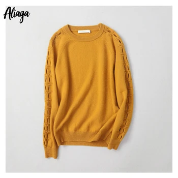 

Aliaga Autumn Fashion 100 Cashmere Pullover Ladies Cashmere Knitwear Casual Warm Knit Luxury Round Collar Jumper Clothing
