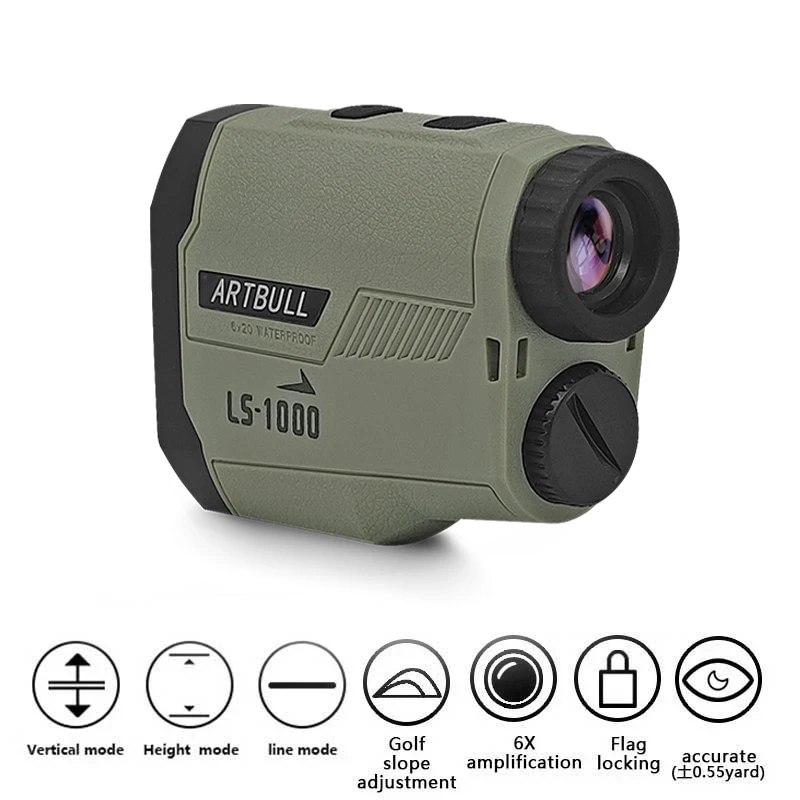 com bandeira bloqueio inclinacao pino medidor distancia laser para caca monocular 02
