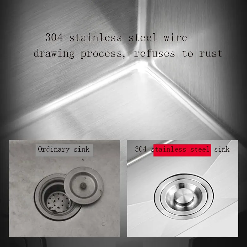 kitchen sink CKWS kitchen sink single sink above counter or undermount stainless steel sinks kitchen vegetable washing basin brushed Cuba
