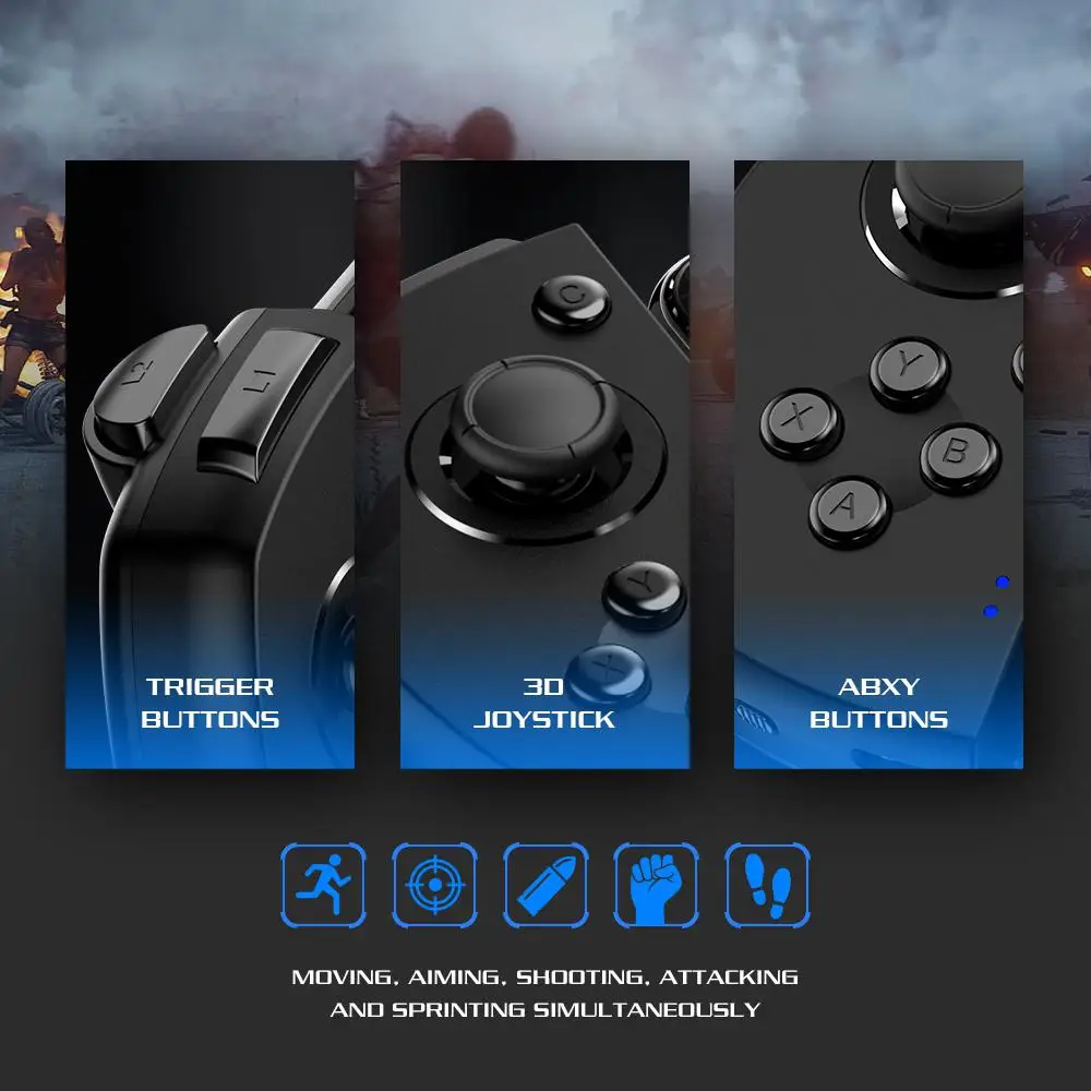  Gaming Wireless Controller with Ultra-thin 3D Joystick G-Touch Technology for iOS For PUBG Games Pa