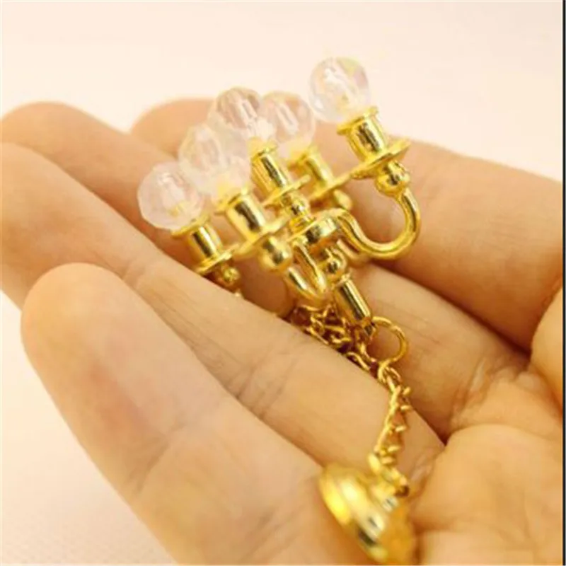 1/12 миниатюрная Люстра для кукольного домика лампа не может светильник люстра